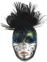 Kunststof gietmal voor gipsgieten, venetiaans masker (hol) 220x150mm