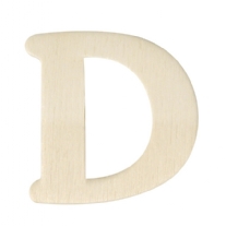 OP=OP Houten letter, hoogte 4 cm, dikte 2 mm, D