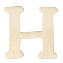 OP=OP Houten letter, hoogte 4 cm, dikte 2 mm, H