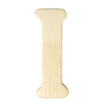 Houten letter, hoogte 4 cm, dikte 2 mm, I