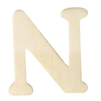 OP=OP Houten letter, hoogte 4 cm, dikte 2 mm, N