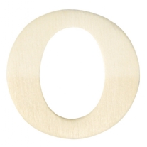 OP=OP Houten letter, hoogte 4 cm, dikte 2 mm, O