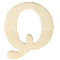OP=OP Houten letter, hoogte 4 cm, dikte 2 mm, Q