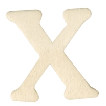 OP=OP Houten letter, hoogte 4 cm, dikte 2 mm, X