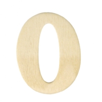 OP=OP Houten cijfer, hoogte 4 cm, dikte 2 mm, 0 (nul)