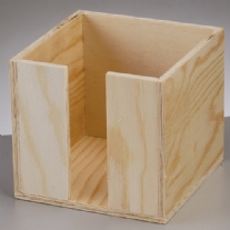 Houten memoblokhouder 11x11x10cm