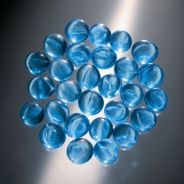 Glasnuggets, 17-20mm, 100 gram, 20-25 stuks, lichtblauw