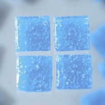 Glasmozaieksteentjes, 10x10 mm 200 gr azuur