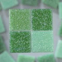 Glasmozaieksteentjes, 10x10 mm 200 gr groen mix