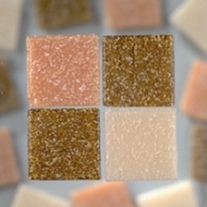 Glasmozaieksteentjes, 10x10 mm 200 gr naturel mix