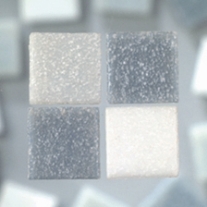 Glasmozaieksteentjes, 10x10 mm 200 gr grijs mix
