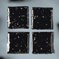 Glasmozaieksteentjes, 10x10 mm 200 gr zwart