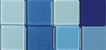 Acrylmozaiek transparant, 50 gram, 10x10mm, blauwtinten