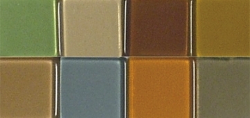 Acrylmozaiek transparant, 50 gram, 10x10mm, siennatinten