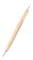 Embossingpen/rilpen/dotting tool/stippen stokje,  met twee metalen kopjes