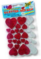 Crepla gitterrubber/foamstickers, stansdelen, 40 stuks, harten rood / zilver
