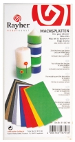 Kaarsenversierwas, 10x20cm, 10 vel, assortiment