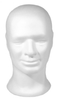 Styropor Mannenhoofd/piepschuim mannenhoofd/tempex mannenhoofd, 33 cm