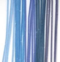 Chenilledraad, 6 mm, 30 cm 25 stuks blauw-mix