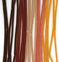 Chenilledraad, 6 mm, 30 cm 25 stuks bruin/beige-mix