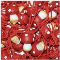 Gelukspoppetjes, paddestoeltjes, 15 mm, 10 stuks
