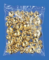 Messing belletjes met oogje, assortiment 87 stuks