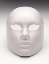 Venetiaans gezichtsmasker, wit kunststof, 23 cm