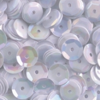 Cuvettes/pailletten/lovertjes, 6 mm, 10 gram ca.1000 stuks, wit