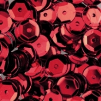 Cuvettes/pailletten/lovertjes, 6 mm, 10 gram, ca. 1000 stuks, rood