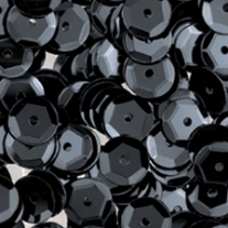Cuvettes/pailletten/lovertjes, 6 mm, 500 stuks, zwart