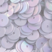 Pailletten/lovertjes, 6 mm, 10 gram, ca.1000 stuks, wit