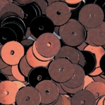 Pailletten/lovertjes, 6 mm, 10 gram, ca. 1000 stuks, koper