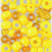 Glazen kralen/rocailles, 5 - 8 mm, 100 gram, Kleurmix geel