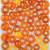 Glazen kralen/rocailles, 5 - 8 mm, 100 gram, Kleurmix oranje