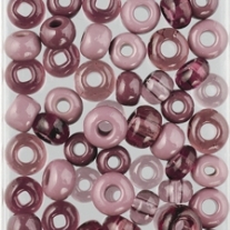 Glazen kralen/rocailles, 5 - 8 mm, 100 gram, Kleurmix lila