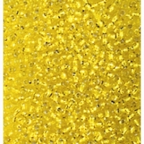 Glazen kraaltjes/borduurkraaltjes/rocailles met zilveren kern, 3,5 mm, 100 gram, geel