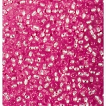 Glazen kraaltjes/borduurkraaltjes/rocailles met zilveren kern, 3,5 mm, 100 gram, rose