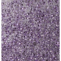 Glazen kraaltjes/borduurkraaltjes/rocailles met zilveren kern, 3,5 mm, 100 gram, violet