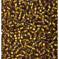 Glazen kraaltjes/borduurkraaltjes/rocailles met zilveren kern, 3,5 mm, 100 gram, oudgoud