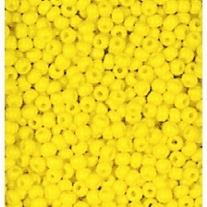 Glazen kraaltjes/borduurkraaltjes/rocailles, 3,5 mm, 100 gram, opaak, geel