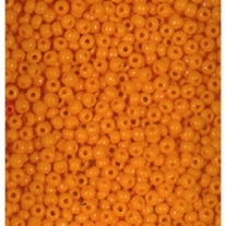 Glazen kraaltjes/borduurkraaltjes/rocailles, 3,5 mm, 100 gram, opaak, dieporanje