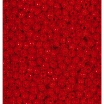 Glazen kraaltjes/borduurkraaltjes/rocailles, 3,5 mm, 100 gram, opaak, rood