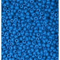Glazen kraaltjes/borduurkraaltjes/rocailles, 3,5 mm, 100 gram, opaak, lichtblauw