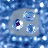 Glazen kralen/facetkralen, 4 mm, 100 stuks, middenblauw