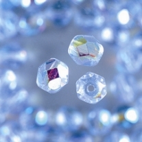 Glazen kralen/facetkralen, 4 mm, 100 stuks, lichtblauw