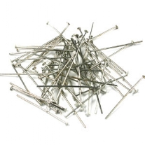 NIetstiften/head pins, 45mm, 100 stuks, zilver