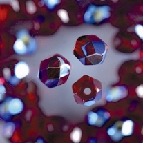Glazen kralen/facetkralen, 6 mm, 50 stuks, granaat