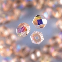 Glazen kralen/facetkralen, 6 mm, 50 stuks, roze
