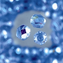Glazen kralen/facetkralen, 6 mm, 50 stuks, middenblauw