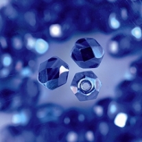 Glazen kralen/facetkralen, 6 mm, 50 stuks, blauw
